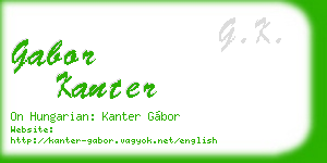 gabor kanter business card